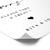 Elegante Calligraphy Fevor Wedding Table Sign Poster (Ecke)