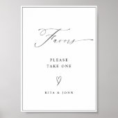 Elegante Calligraphy Fevor Wedding Table Sign Poster (Vorne)