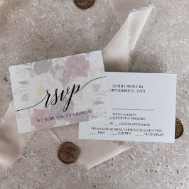 Elegante Calligraphy Floral Menü Auswahl RSVP Kart