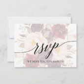 Elegante Calligraphy Floral Menü Auswahl RSVP Kart (Vorderseite)