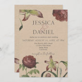 Elegante Calligraphy Floral Script Wedding Einladu Einladung (Vorne/Hinten)