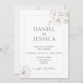 Elegante Calligraphy Floral Script Wedding Einladung (Vorderseite)