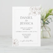 Elegante Calligraphy Floral Script Wedding Einladung (Stehend Vorderseite)