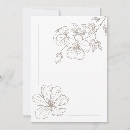 Elegante Calligraphy Floral Script Wedding Einladung (Rückseite)