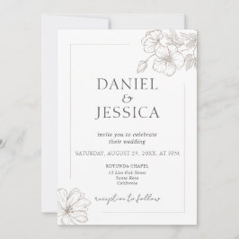 Elegante Calligraphy Floral Script Wedding Einladung