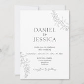 Elegante Calligraphy Floral Script Wedding Einladung (Vorderseite)