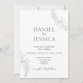Elegante Calligraphy Floral Script Wedding Einladung