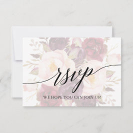 Elegante Calligraphy Floral Song Request RSVP Card