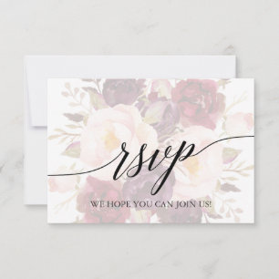 Elegante Calligraphy Floral Song Request RSVP Card Karte