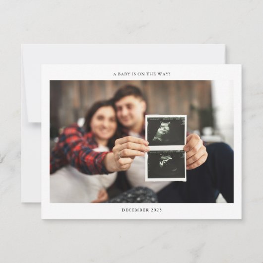 Elegante Calligraphy Formal Baby Announcement Card Dankeskarte (Rückseite)