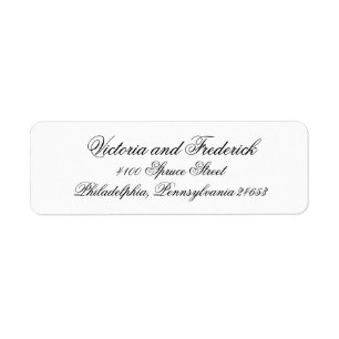 Elegante Calligraphy Formal Wedding Rücksendeadres