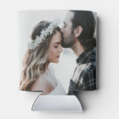 Elegante Calligraphy Foto Wedding Party Dosenkühler (Rückseite)