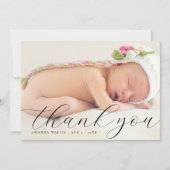 Elegante Calligraphy Full Foto Danke, dass Sie geb Ankündigung (Vorderseite)