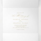 Elegante Calligraphy Gold Wedding Dreifach Gefaltete Einladung (Innenseite Mitte)