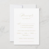 Elegante Calligraphy Gold Wedding Menü UAWG RSVP Karte (Vorderseite)