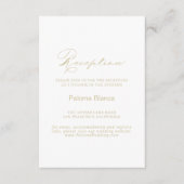 Elegante Calligraphy Gold Wedding Reception Begleitkarte (Vorderseite)