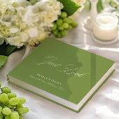 Elegante Calligraphy Green Wedding Gästebuch
