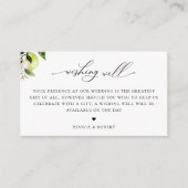 Elegante Calligraphy Lemon Wedding wünscht sich ei Begleitkarte (Vorderseite)