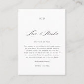 Elegante Calligraphy Love & danke Moderne Hochzeit Platzkarte (Vorderseite)