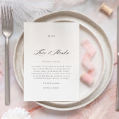 Elegante Calligraphy Love & danke Moderne Hochzeit Platzkarte