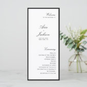 Elegante Calligraphy Modern Wedding Program Card Menükarte (Stehend Vorderseite)