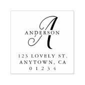 Elegante Calligraphy Monogram-Rücksendeadresse Permastempel (Design)