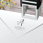 Elegante Calligraphy Monogram-Rücksendeadresse Permastempel