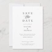 Elegante Calligraphy Monogram Schwarz-weiß Wedding Save The Date (Vorderseite)