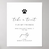 Elegante Calligraphy Pet Pawty Favor Plakatzeichen Poster (Vorne)