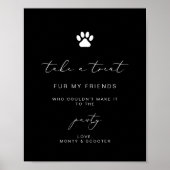 Elegante Calligraphy Pet Pawty Favor Plakatzeichen Poster (Vorne)