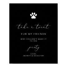 Elegante Calligraphy Pet Pawty Favor Plakatzeichen