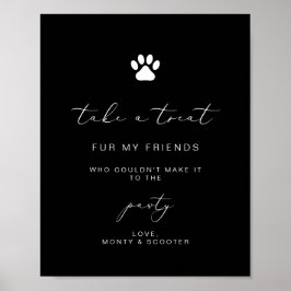 Elegante Calligraphy Pet Pawty Favor Plakatzeichen Poster