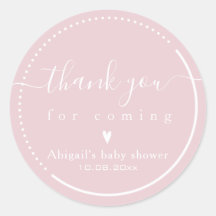 Elegante Calligraphy Pink Baby Shower Vielen Dank