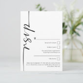 Elegante Calligraphy QR Code Wedding RSVP Card Einladung (Stehend Vorderseite)