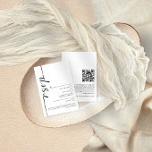 Elegante Calligraphy QR Code Wedding RSVP Card Einladung