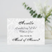 Elegante Calligraphy Regency Style Trauzeugin Einladung (Stehend Vorderseite)