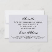 Elegante Calligraphy Regency Style Trauzeugin Einladung (Rückseite)