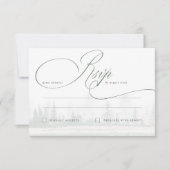 Elegante Calligraphy Rustic Wedding RSVP Card Karte (Vorderseite)