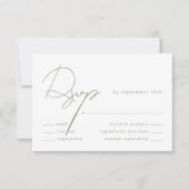 Elegante Calligraphy Sage Green Meal Wedding RSVP Karte (Vorderseite)