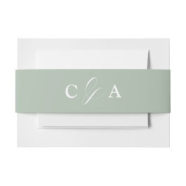 Elegante Calligraphy Sage Green Wedding Bly Band