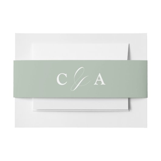 Elegante Calligraphy Sage Green Wedding Bly Band (Vorderseite Beispiel)