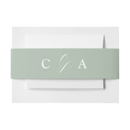 Elegante Calligraphy Sage Green Wedding Bly Band
