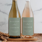 Elegante Calligraphy Sage Green Wedding Weinetikett