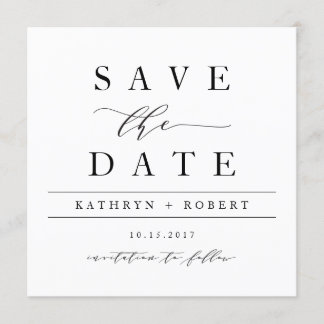 Elegante Calligraphy Save the Date Card