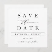 Elegante Calligraphy Save the Date Card (Vorne/Hinten)