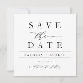 Elegante Calligraphy Save the Date Card (Vorderseite)