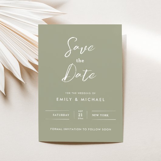 Elegante Calligraphy Save the Date Card Einladung