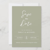 Elegante Calligraphy Save the Date Card Einladung (Vorderseite)