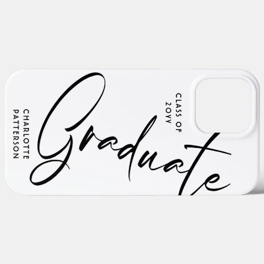 Elegante Calligraphy Script Abschluss Graduate Case-Mate iPhone Hülle (Rückseite (Horizontal))