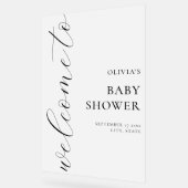 Elegante Calligraphy Script Baby Dusche Willkommen Acrylschild (Winkel)